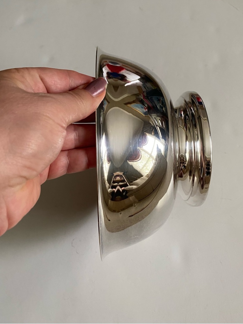 Vintage Sheridan Silverplate Pedestal Round Bowl 8 inches